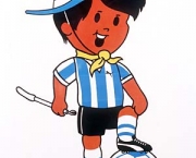 "Gauchito" heiÃt das Maskottchen fÃ¼r die FuÃball-Weltmeisterschaft 1978 in Argentinien. Der kleine Gaucho trÃ¤gt einen Hirtenhut, ein gelbes Halstuch und hat eine Lederpeitsche in der Hand (Undatierte Archivaufnahme aus dem Jahr 1978).