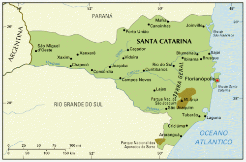 Mapa de Santa Catarina