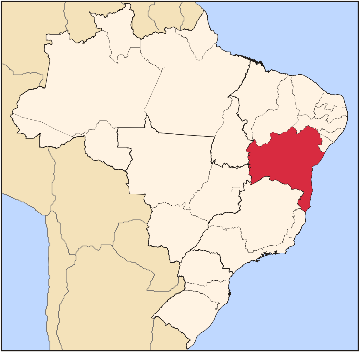 Estado da Bahia no Mapa 